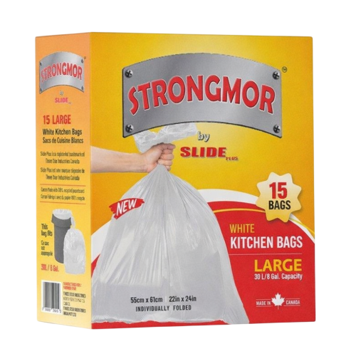 Strongmor White Garbage Bags Kitchen ( 15 Bags )
